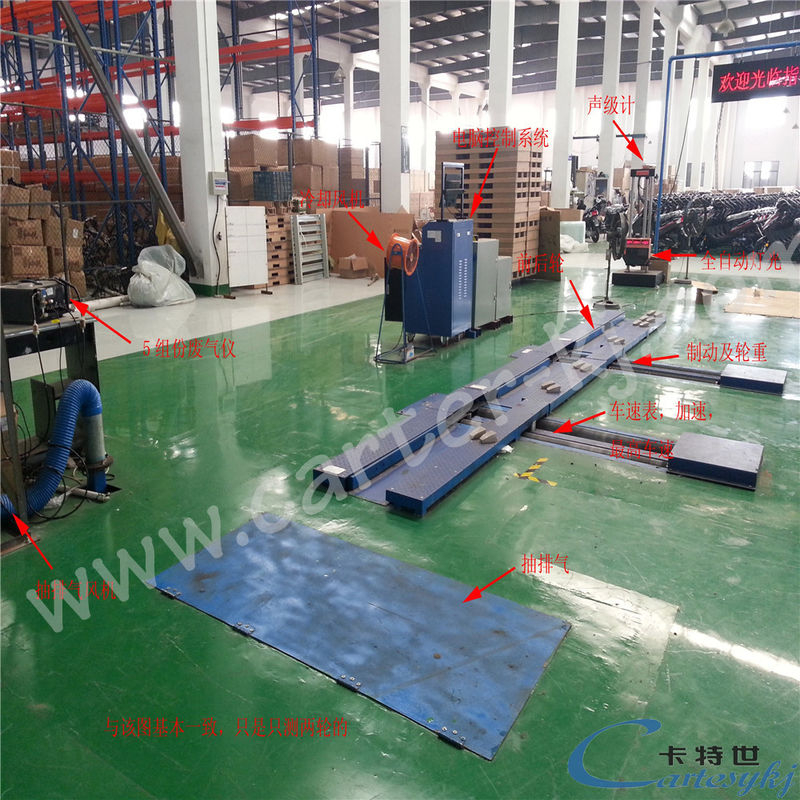 10kW Motor Power Motorcycle Tester Line untuk pengujian yang akurat dari kecepatan rem dan beban