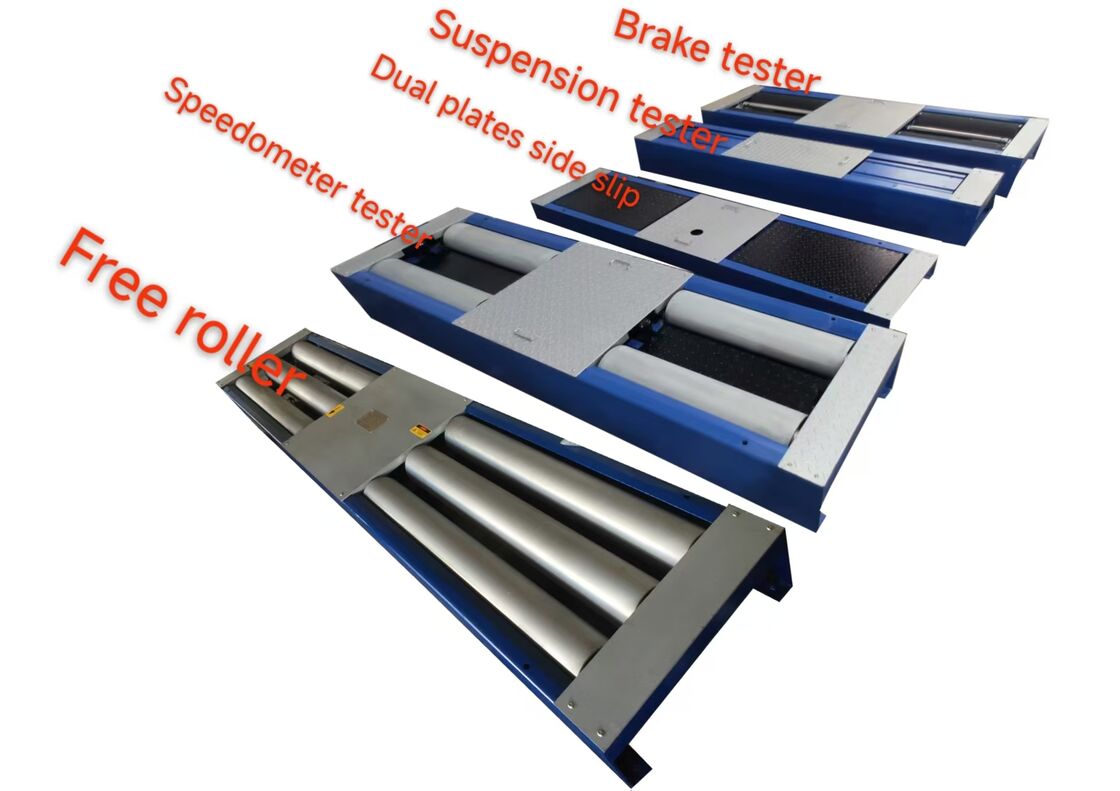5-in-1 Roller Brake Tester dengan 4000kg Max Axle Load, Dual Plate Side Slip, dan Industrial Control Computer untuk Vehicle Test Line