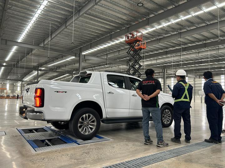 Merek Cartesy CTGT-3-3C Roller Trinity Vehicle Test Line Roller Brake Tester dengan Beban Gandar Pelat Tunggal Sisi Slip Tester untuk Kendaraan Ringan