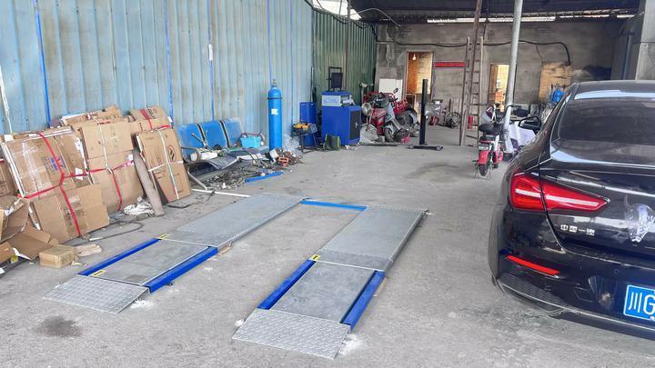 Cartesykj 4T Kapasitas 2 plat Ultra Flat Brake Tester dengan slip sisi, suspensi, beban poros, fungsi penguji rem